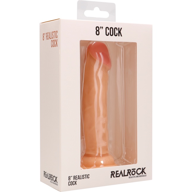 Телесный фаллоимитатор Realistic Cock 8 - 20 см - RealRock. Фотография 5.
