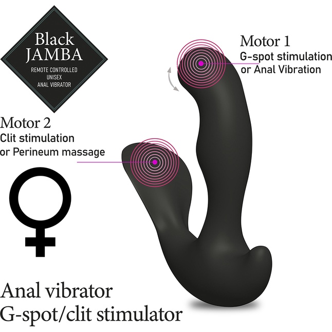 Универсальный анальный массажер Black Jamba Anal Vibrator - 12 см. Фотография 3.