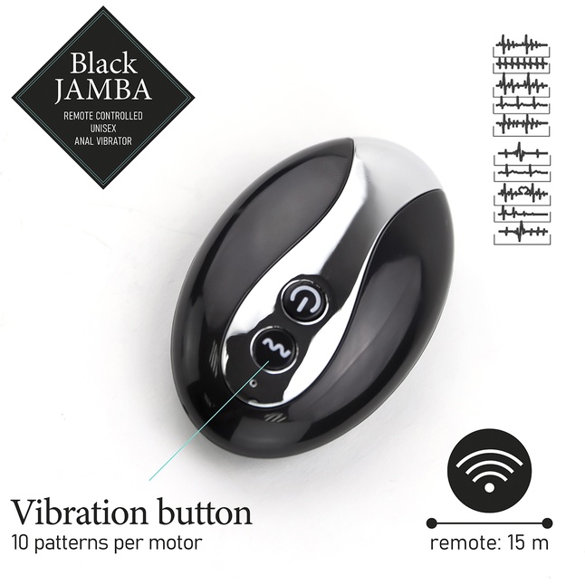 Универсальный анальный массажер Black Jamba Anal Vibrator - 12 см. Фотография 4.