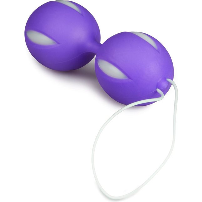 Фиолетовые вагинальные шарики Wiggle Duo - Geisha Collection. Фотография 5.