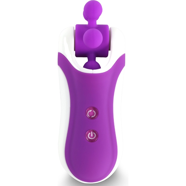 Фиолетовый оросимулятор Clitella со сменными насадками для вращения. Фотография 2.