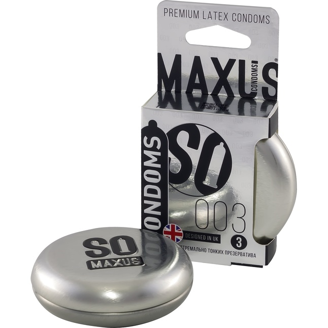 Экстремально тонкие презервативы в железном кейсе MAXUS Extreme Thin - 3 шт. Фотография 3.
