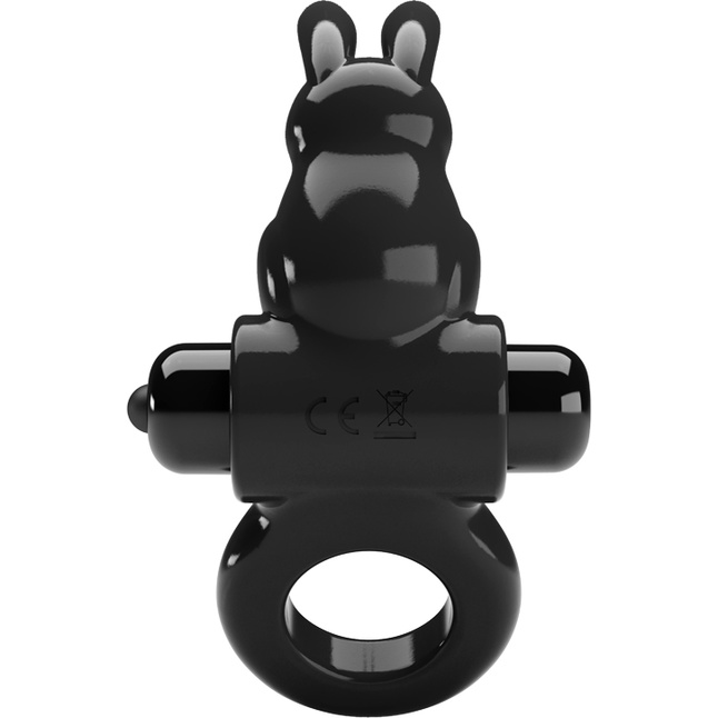 Черное эрекционное кольцо со стимулятором клитора в виде кролика Exciting ring - Pretty Love. Фотография 3.