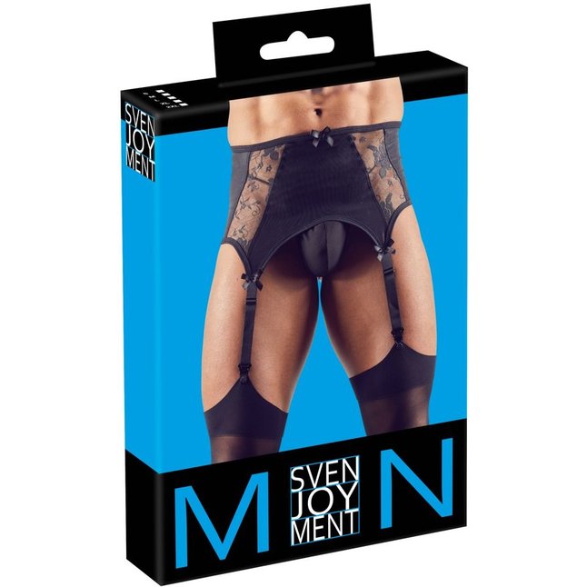 Мужской пояс для чулок с полупрозрачными вставками - Svenjoyment underwear. Фотография 4.
