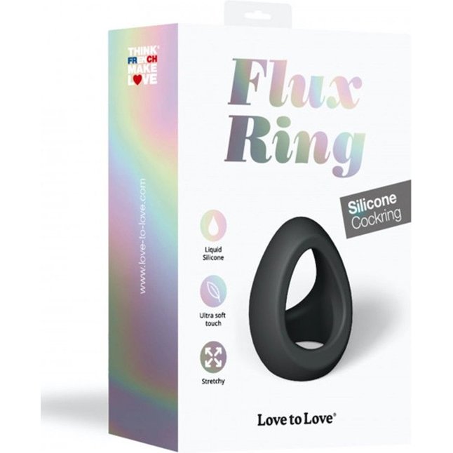 Черное фигурное эрекционное кольцо Flux Ring. Фотография 5.