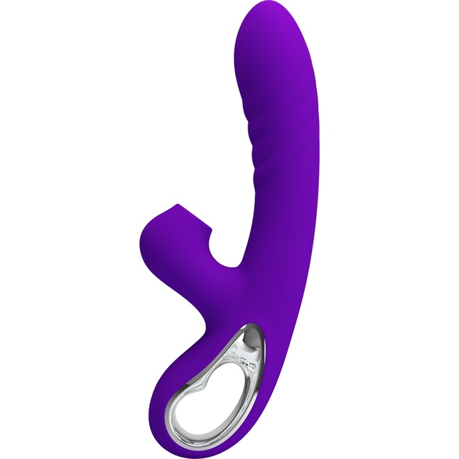 Фиолетовый вибратор Jersey с вакуумной стимуляцией - 21,8 см - Pretty Love. Фотография 2.