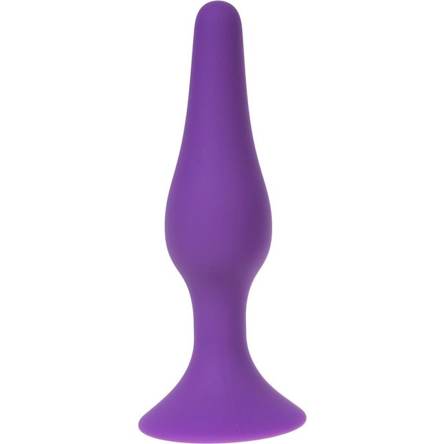 Фиолетовая силиконовая анальная пробка размера XL - 15 см
