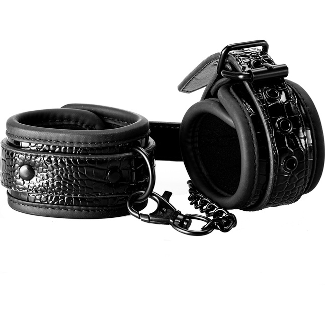 Черные наручники с цепочкой - Blaze. Фотография 3.