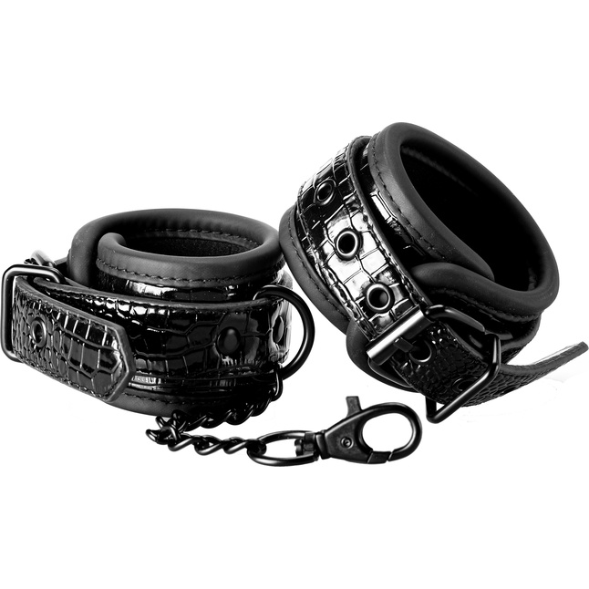 Черные наручники с цепочкой - Blaze. Фотография 4.
