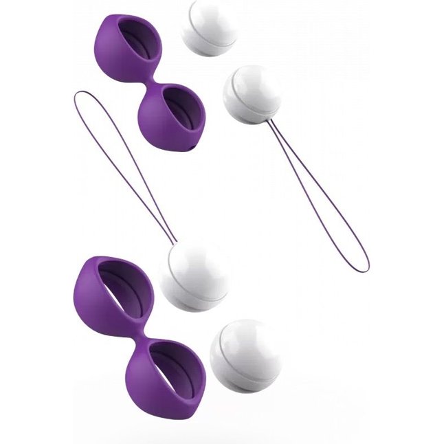Фиолетово-белые вагинальные шарики Bfit Classic. Фотография 5.