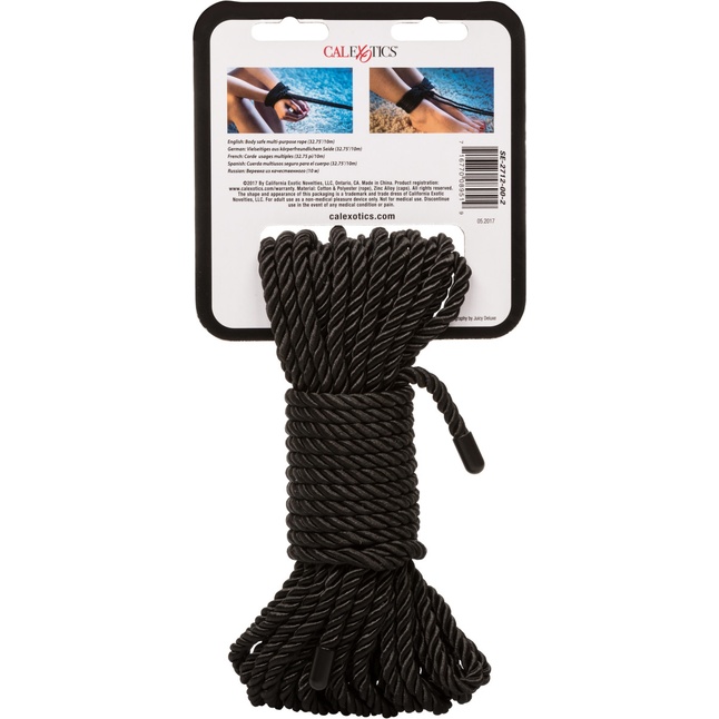Черная веревка для бондажа BDSM Rope - 10 м - Scandal. Фотография 3.