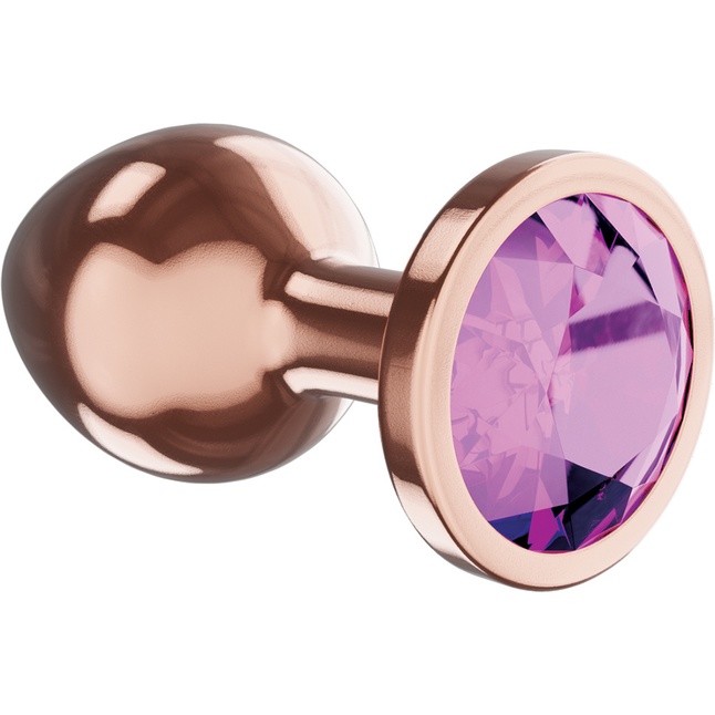 Пробка цвета розового золота с фиолетовым кристаллом Diamond Amethyst Shine S - 7,2 см - Diamond. Фотография 2.