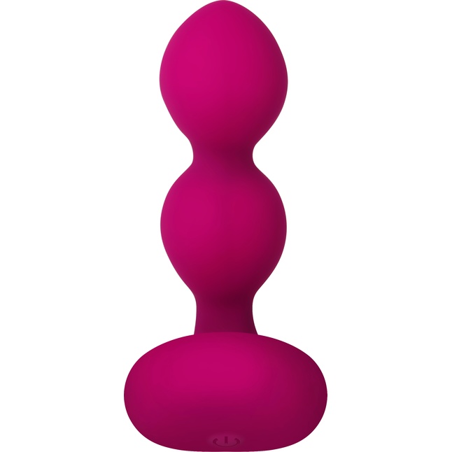 Розовые анальные шарики с вибрацией и расширением Bubble Butt - 12,3 см. Фотография 4.