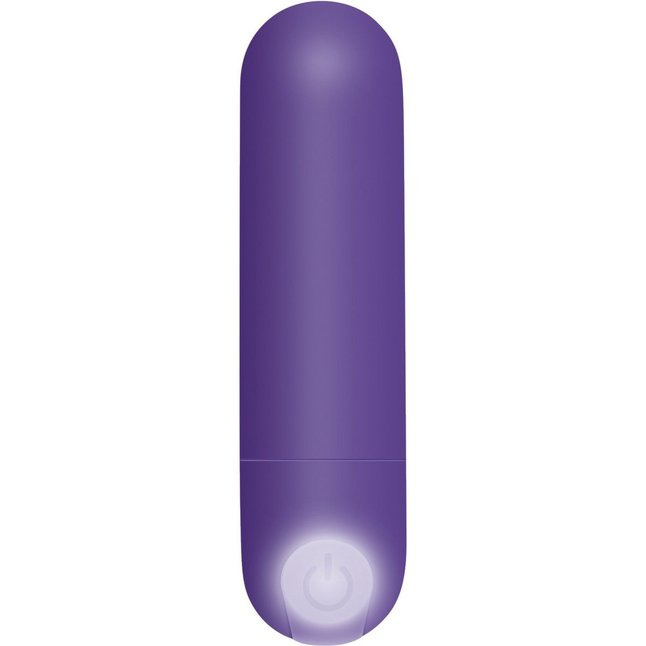 Фиолетовая вибропуля с силиконовой щеточкой для клиторальной стимуляции Fingerific. Фотография 9.