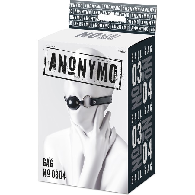 Черный кляп-шар на кожаных ремешках Anonymo - Anonymo. Фотография 7.