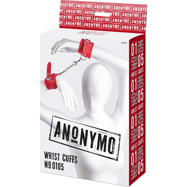 Красные наручники Anonymo из искусственной кожи - Anonymo. Фотография 12.