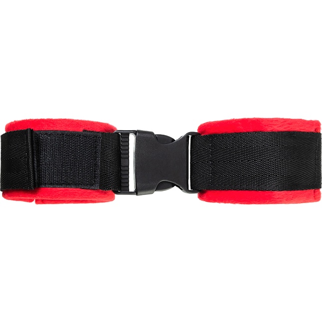 Красно-черные велюровые наручники Anonymo - Anonymo. Фотография 6.