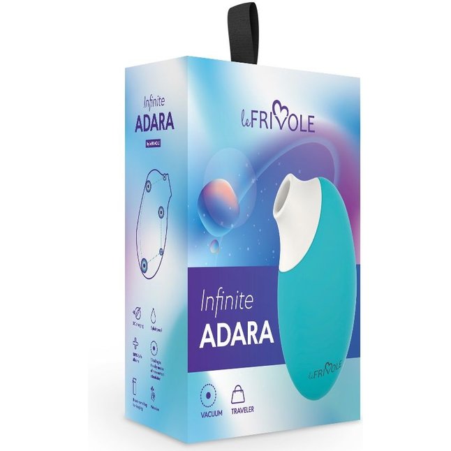 Аквамариновый вакуумный стимулятор клитора Adara - Infinite collection. Фотография 3.
