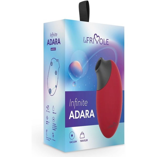 Бордовый вакуумный стимулятор клитора Adara - Infinite collection. Фотография 2.