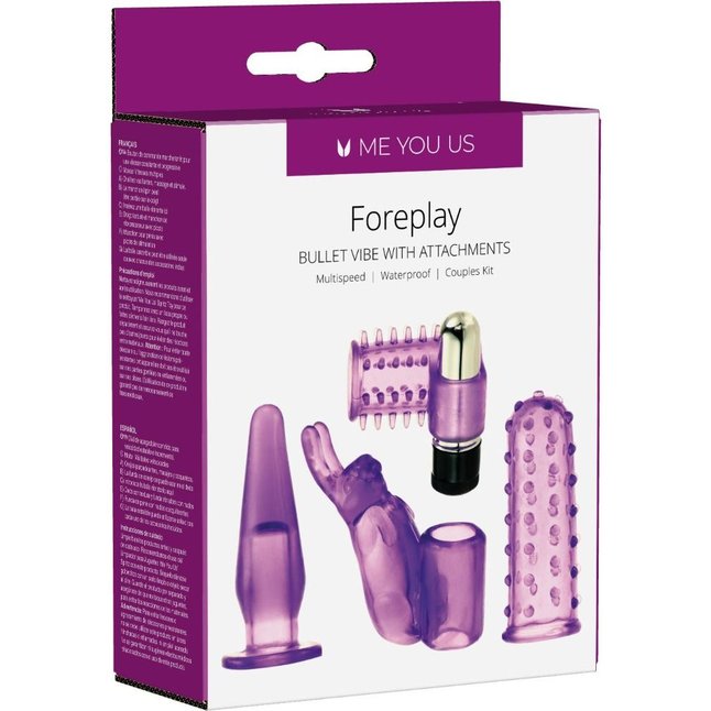 Фиолетовый вибронабор Foreplay Couples Kit. Фотография 3.