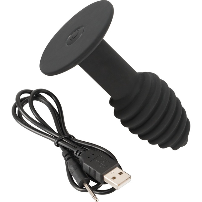 Черная анальная вибропробка Twist Butt Plug - 10,7 см - You2Toys. Фотография 6.