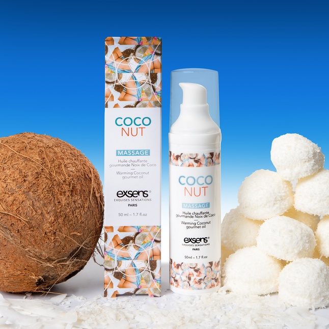 Разогревающее массажное масло с ароматом кокоса Gourmet Coconut - 50 мл. Фотография 4.