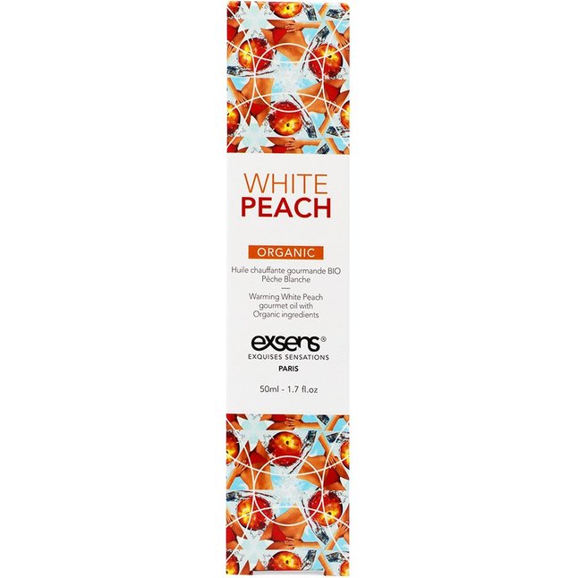 Разогревающее массажное масло Gourmet White Peach Organic с органическими ингредиентами - 50 мл. Фотография 3.