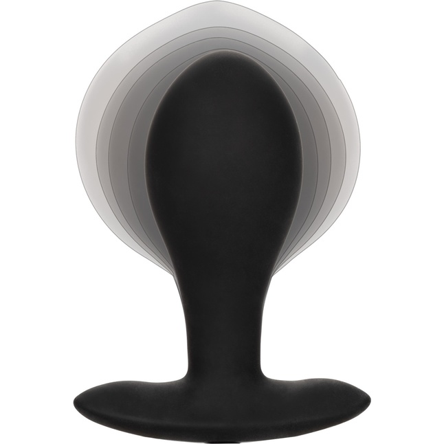 Черная расширяющаяся анальная пробка Weighted Silicone Inflatable Plug Large - 8,25 см - Anal Toys. Фотография 5.