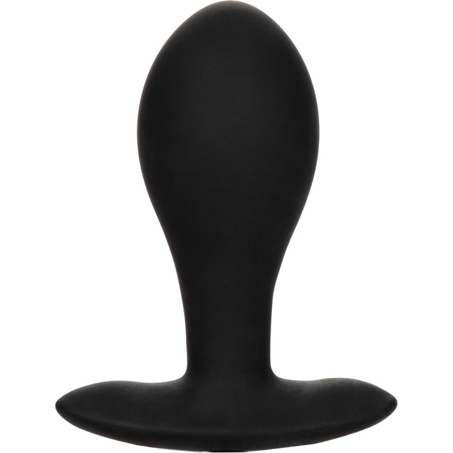 Черная расширяющаяся анальная пробка Weighted Silicone Inflatable Plug Large - 8,25 см - Anal Toys. Фотография 6.