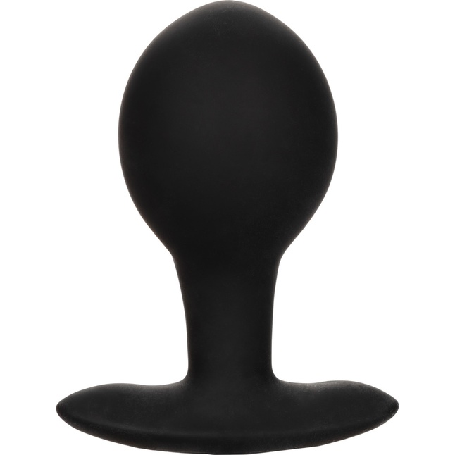 Черная расширяющаяся анальная пробка Weighted Silicone Inflatable Plug Large - 8,25 см - Anal Toys. Фотография 7.