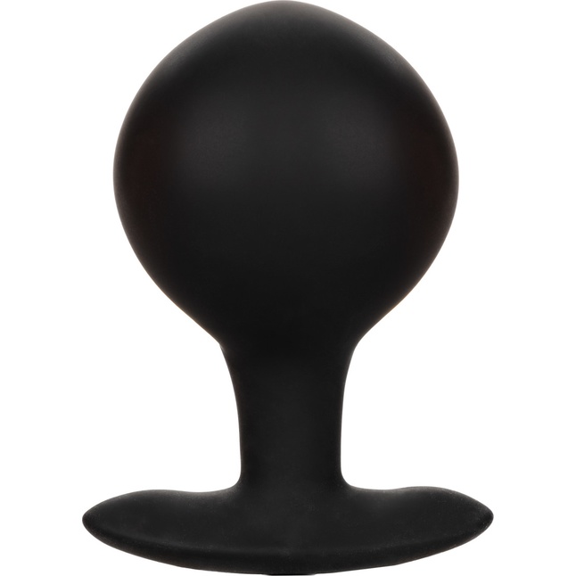Черная расширяющаяся анальная пробка Weighted Silicone Inflatable Plug Large - 8,25 см - Anal Toys. Фотография 9.