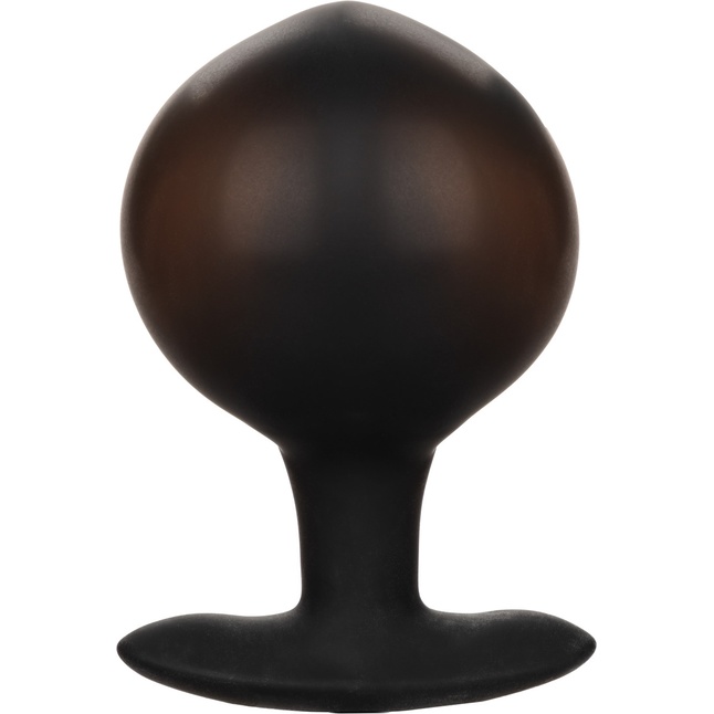 Черная расширяющаяся анальная пробка Weighted Silicone Inflatable Plug Large - 8,25 см - Anal Toys. Фотография 10.