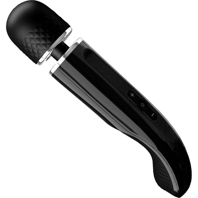 Черный мощный жезловый вибратор с изогнутой ручкой Charming Massager - 24 см - Pretty Love. Фотография 2.