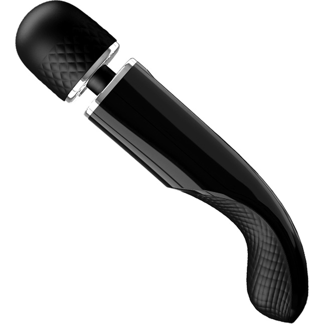 Черный мощный жезловый вибратор с изогнутой ручкой Charming Massager - 24 см - Pretty Love. Фотография 3.