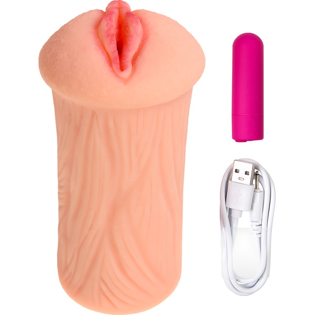 Реалистичный мастурбатор-вагина телесного цвета Elegance.001 с вибрацией. Фотография 8.