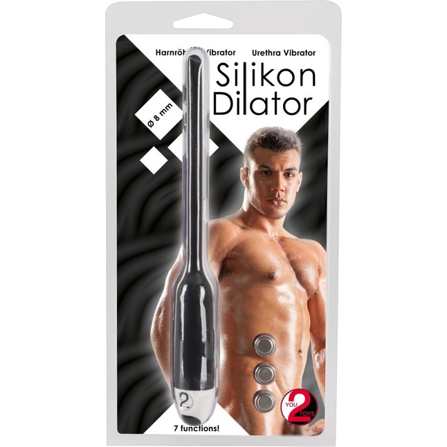 Черный силиконовый расширитель для уретры с вибрацией Silikon Dilator - You2Toys. Фотография 5.