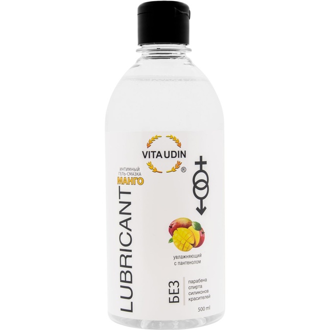 Интимный гель-смазка на водной основе VITA UDIN с ароматом манго - 500 мл