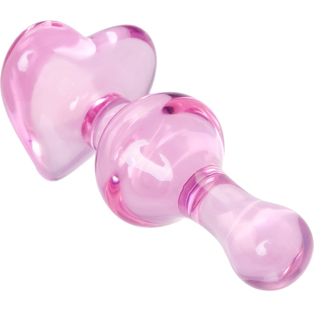 Розовая фигурная анальная втулка - 9,8 см - Sexus Glass. Фотография 5.