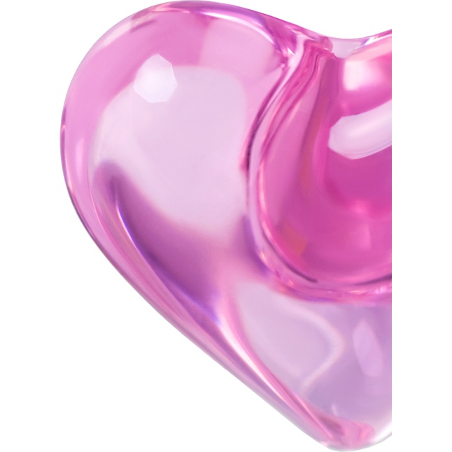 Розовая фигурная анальная втулка - 9,8 см - Sexus Glass. Фотография 8.