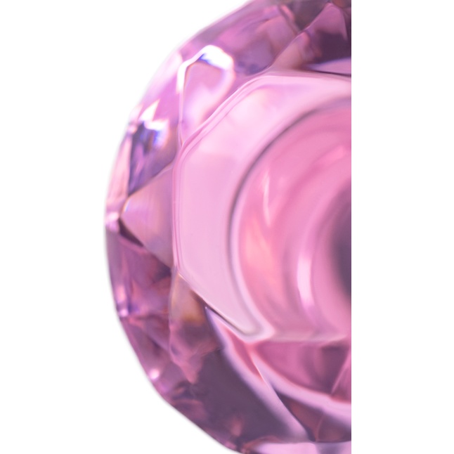 Розовая анальная втулка из стекла - 8,5 см - Sexus Glass. Фотография 8.