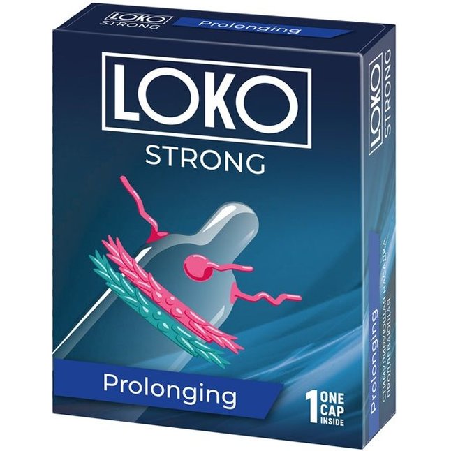 Стимулирующая насадка на пенис LOKO STRONG с продлевающим эффектом - Sitabella condoms