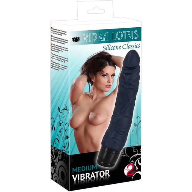 Черный вибратор-реалистик Vibra Lotus Penis - 20 см - You2Toys. Фотография 6.