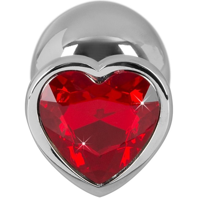 Серебристая анальная втулка с красным кристаллом - 8,2 см - You2Toys. Фотография 2.