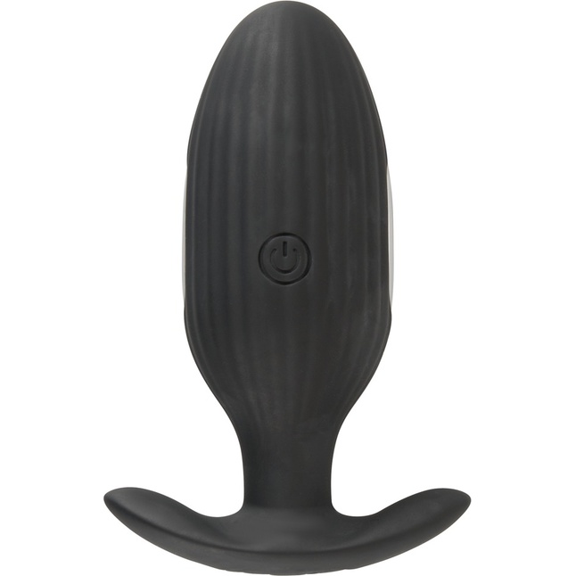 Черная анальная втулка с вибрацией и электростимуляцией Vibrating E-Stim Butt Plug - 9,2 см. Фотография 5.