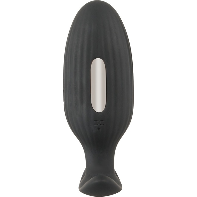 Черная анальная втулка с вибрацией и электростимуляцией Vibrating E-Stim Butt Plug - 9,2 см. Фотография 6.