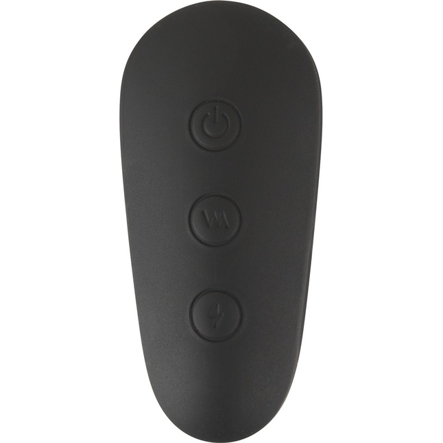 Черная анальная втулка с вибрацией и электростимуляцией Vibrating E-Stim Butt Plug - 9,2 см. Фотография 7.