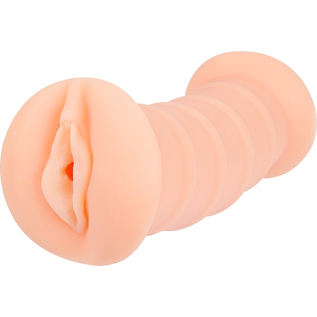 Телесный вибромастурбатор-вагина с комплектом эрекционных колец - SEXY GIRL FRIEND