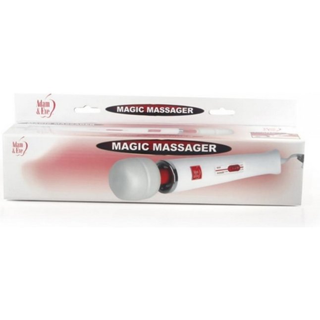 Белый проводной жезловый вибратор Magic Massager. Фотография 3.