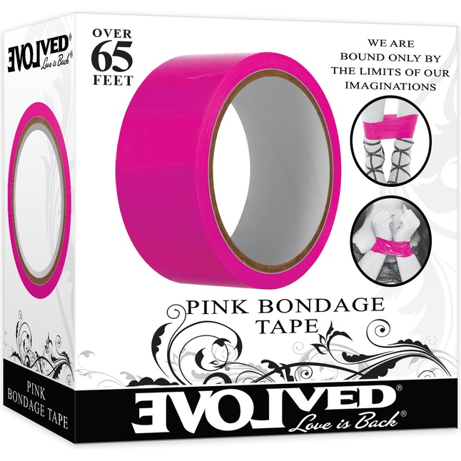 Розовая лента для бондажа Pink Bondage Tape - 20 м. Фотография 12.