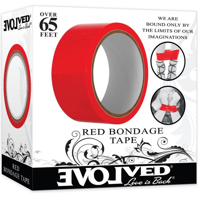 Красная лента для бондажа Red Bondage Tape - 20 м. Фотография 11.